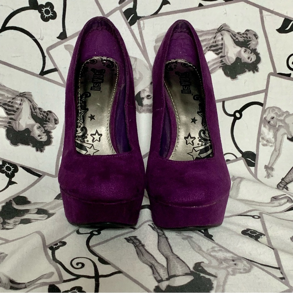 Purple Platform Pumps - Picture 3 of 12